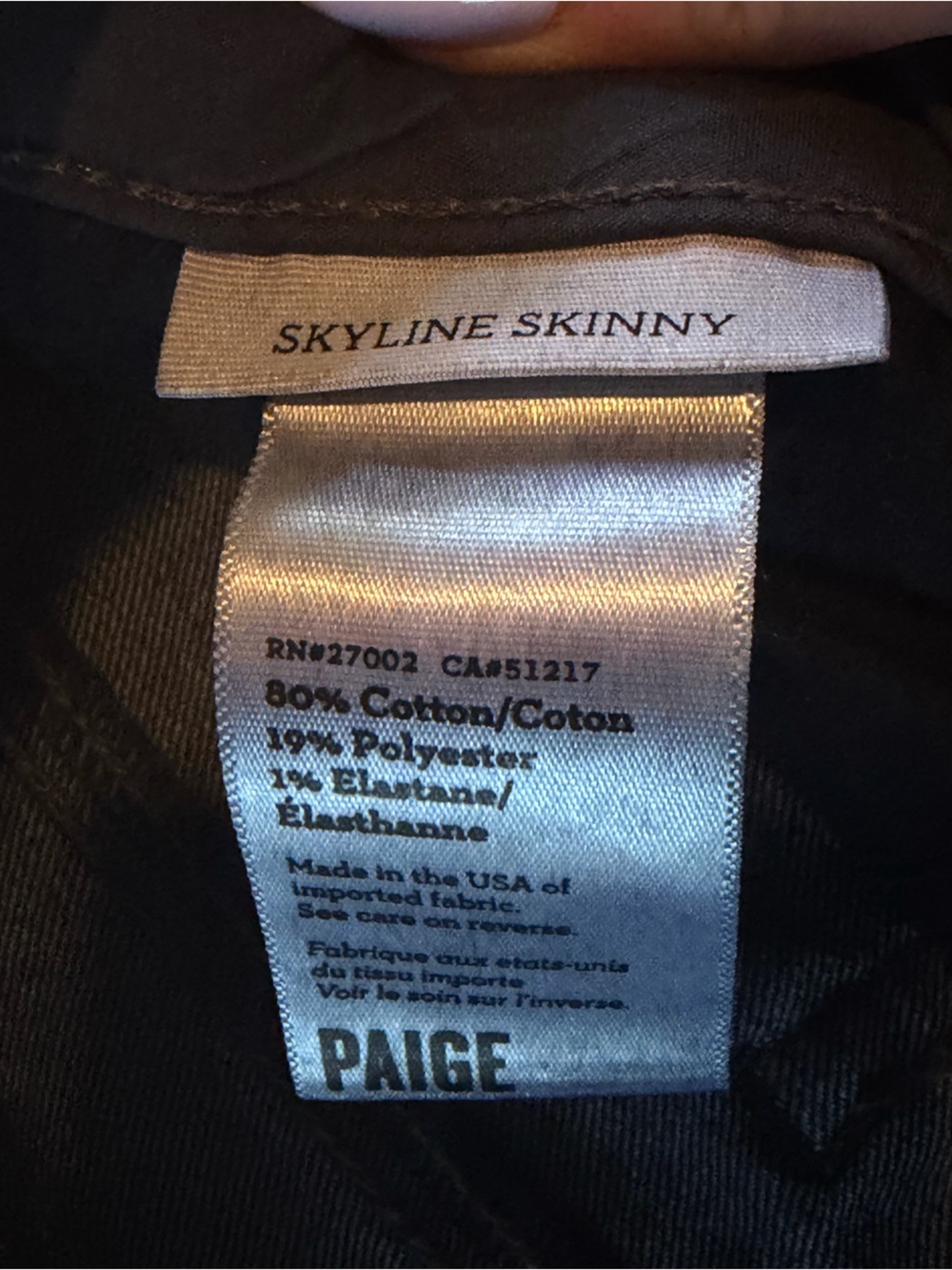 PAIGE Skyline Skinny Jeans 25 Dark Wash Mid Rise Stretch Denim Womens - Picture 7 of 10